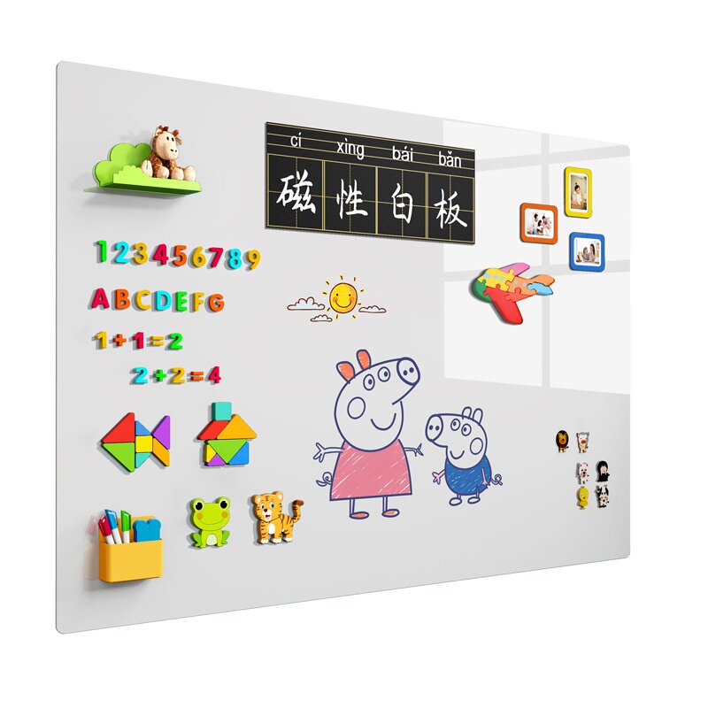 跨境白板墙贴家用画画涂鸦写字板涂色磁性可擦拭画板学习板小黑板