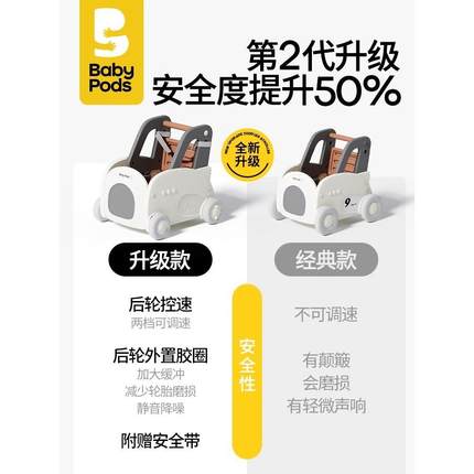 babypods婴儿学步车多功能儿童手推车购物玩具防o型腿宝宝学走路