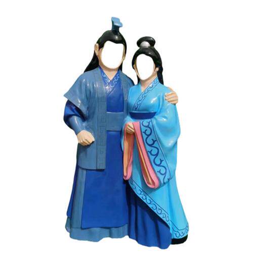 网红玻璃钢古汉服人物雕塑露脸空脸人像景点拍照打卡摆件装饰雕塑