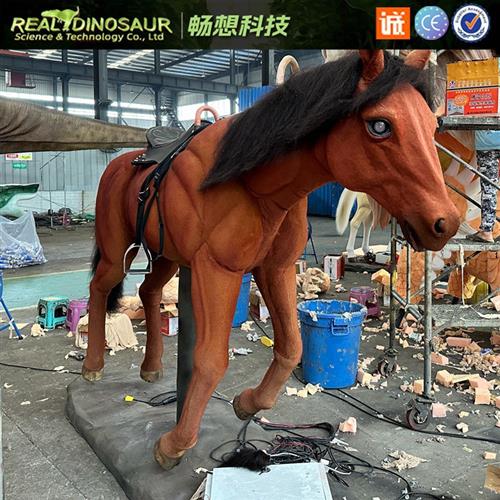 仿真马模型景区动物园公园仿真动物电动可骑乘马匹机模游乐摆件