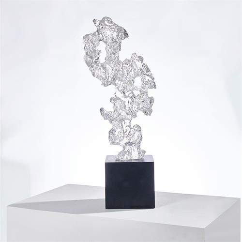 太湖石透明树脂雕塑三件套电视柜玄关桌面酒柜样板房简约抽象软装