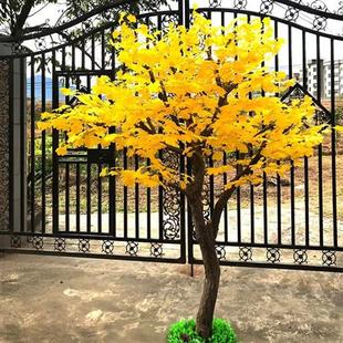 仿真银杏树假树金银杏树橱窗装饰金树许愿树假银杏室外黄金树