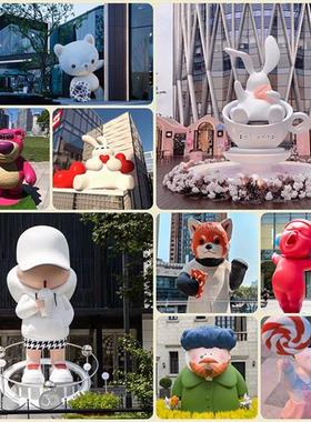 玻璃钢雕塑定制卡通人物ip形象吉祥物商场美陈网红户外景观大摆件