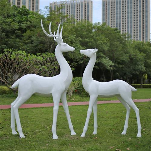 户外抽象梅花鹿大型玻璃钢雕塑园林小区造景售楼部草坪装饰品摆件