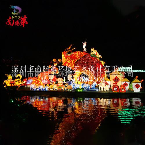 大型花灯巡游花车led发光彩车彩船庆典节庆游览装饰户外花灯花船
