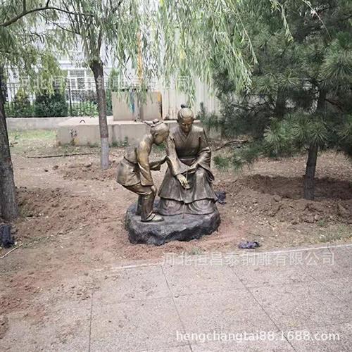 孔融让梨负荆请罪公园街景铜雕寓言成语故事铸铜人物雕塑