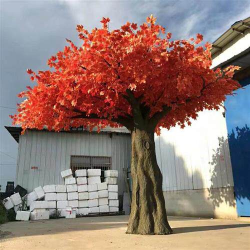 大树大型玻璃钢假树榕树绿植室内包柱子装饰商场酒店落地仿真花