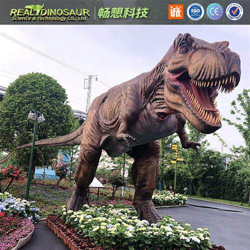 超大型电动仿真霸王龙模型游乐园会动会叫景观艺术品震撼互动恐龙