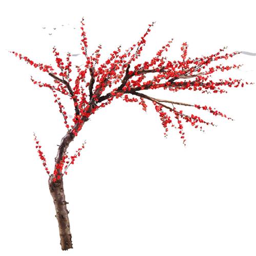仿真腊梅花树新年舞台装饰布景许愿树落地花艺红梅假树红梅盆景图片