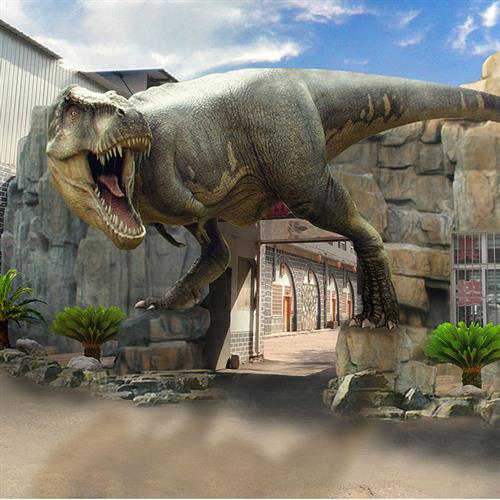 大型仿真恐龙霸王龙模型逼真电动恐龙硅胶软体商场景区展览