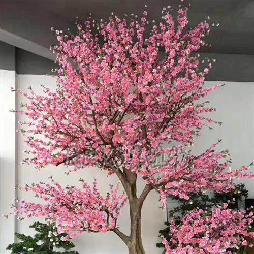 仿真樱花树假花树餐厅包柱樱花树支装饰婚庆花排布景假桃花树盆景