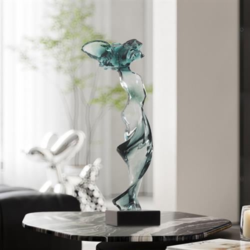 透明树脂现代创意雕塑创意工艺品摆件样板房玄关酒店大堂软装饰品