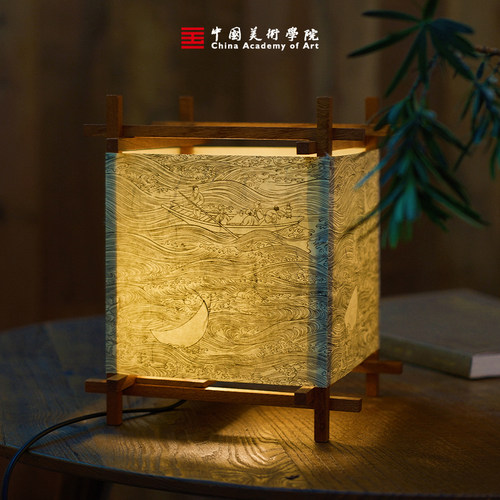 中国美院手工版画氛围灯台灯复古怀旧卧室灯床头灯高级感书房灯