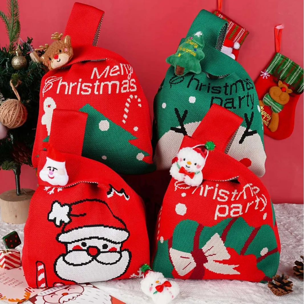 圣诞节针织礼品袋手提伴手礼袋