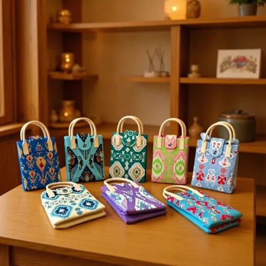 艾德莱斯系列新款多色针织手机包肩包百搭时尚个性休息潮流包民族