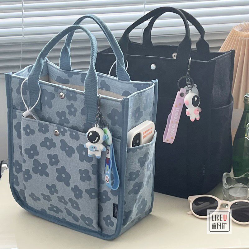 压花加厚学宝妈学生便当餐盒托特休闲简约手拎提可斜挎包妈咪包