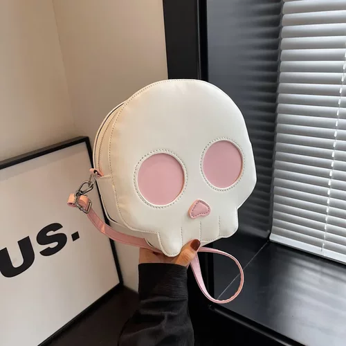 创意个性骷髅头斜挎包包万圣节暗黑系潮搭女包简约休闲户外单肩包