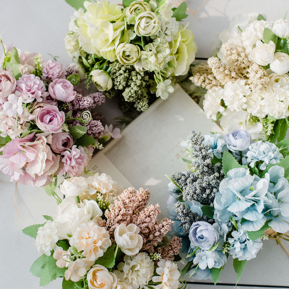 速发花束件花玫瑰室内客厅装饰摆假餐桌手捧绢花艺轻奢塑料花