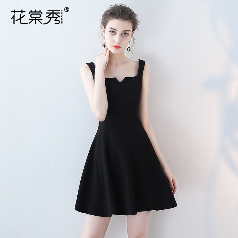 速发黑色小礼会时尚派款生日聚服短对晚礼服优雅连衣裙