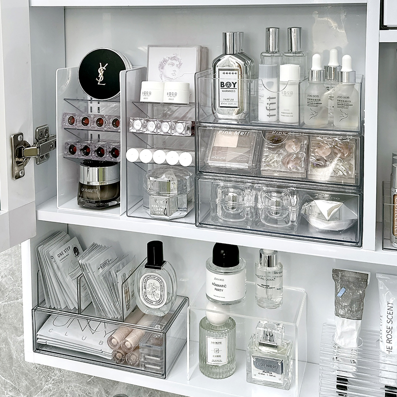 速发镜柜收纳盒置肤品柜红护物架化妆品化妆室浴室口洗漱台分格整