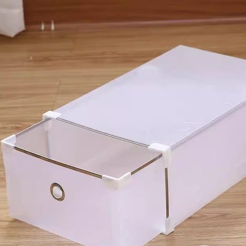 速发新款加厚防潮鞋盒透明家用翻舍收简易宿盖鞋子鞋柜式纳储物盒