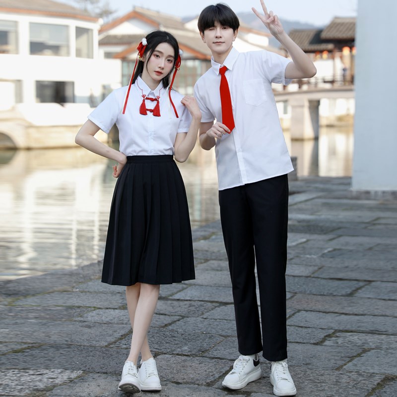 速发毕业班服学高风百褶长裙套装初中朗唱演出服装院中学生大合诵