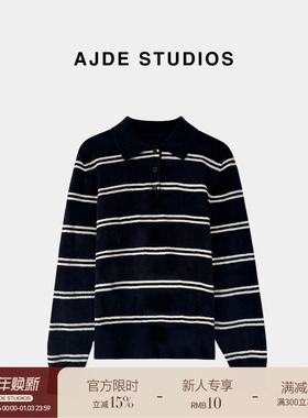 爱自然&AJDE｜丝绒条纹polo衫01