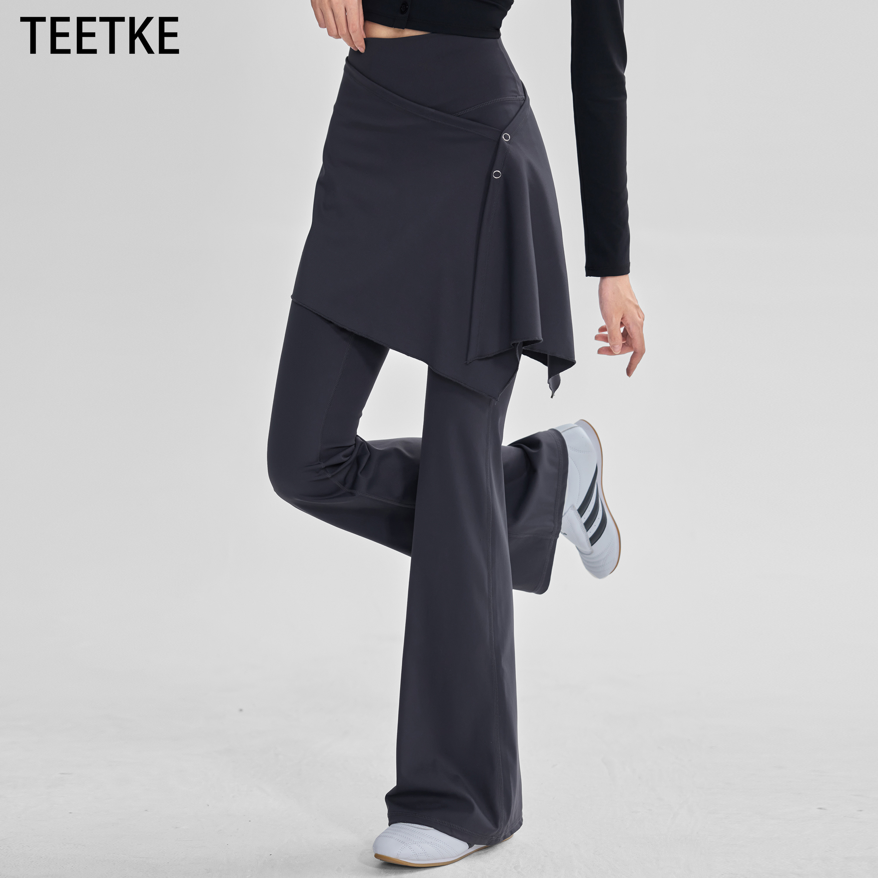 TEETKE可拆卸一片式瑜伽裤裙摆