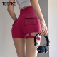 女2025夏季 新款 辣妹热裤 TEETKE美式 运动短裤 短裤 修身 复古性感工装