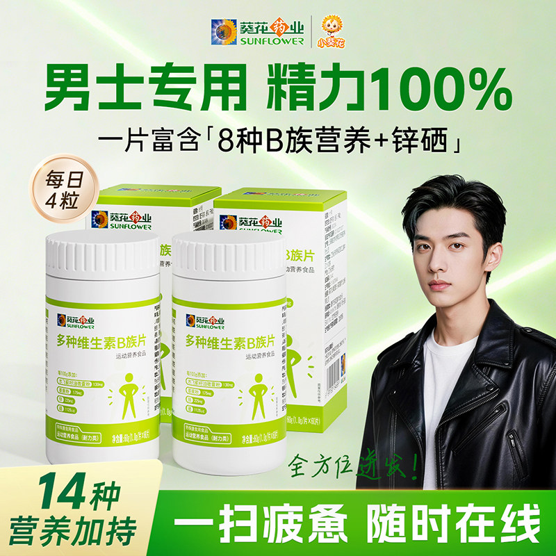 葵花药业小葵花锌硒片男性叶酸复合维生素b1b2b6男士专用调理活力