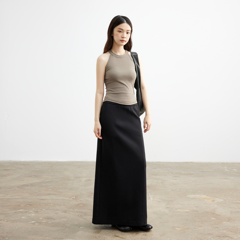 西装半身裙后开叉包臀裙长裙