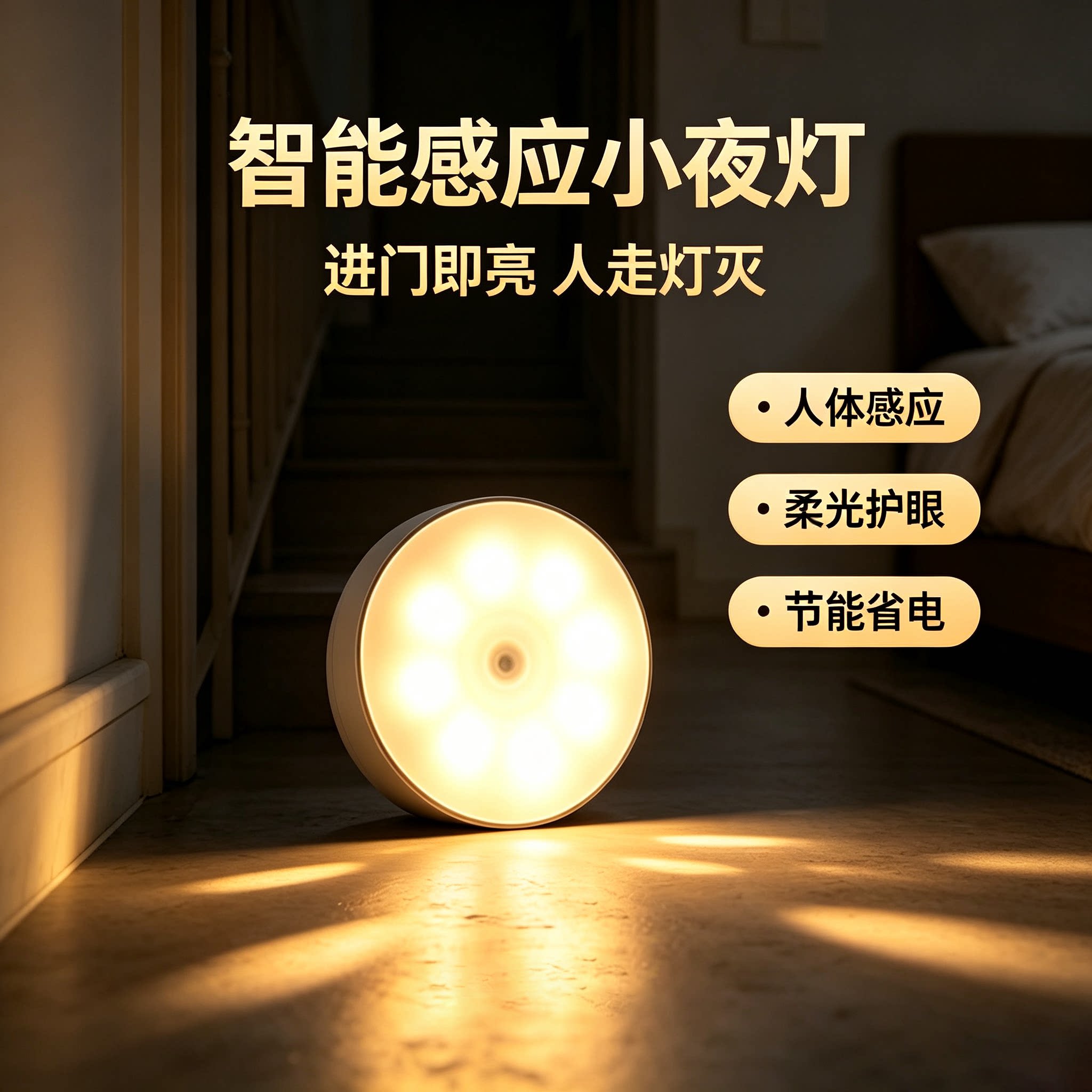 节能智能感应夜灯 进门亮人走灭感应灯
