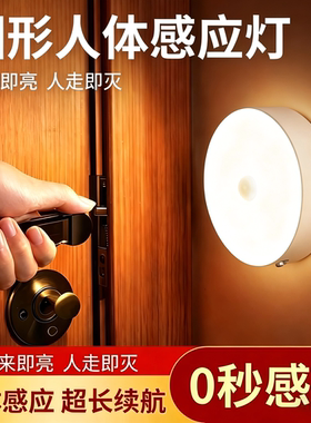 全自动人体感应小夜灯充电款卧室床头厕所走廊过道夜间氛围灯