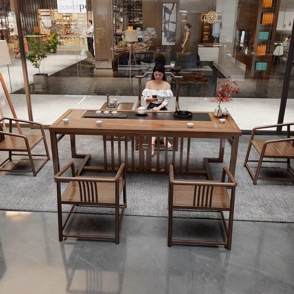 厂促新中式茶桌椅组合简约公室茶桌一体一整套家用实木小户型茶台