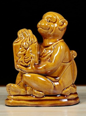 唐三彩陶瓷十二生肖鼠牛虎u兔龙蛇马羊猴鸡狗猪摆件工艺品招财风
