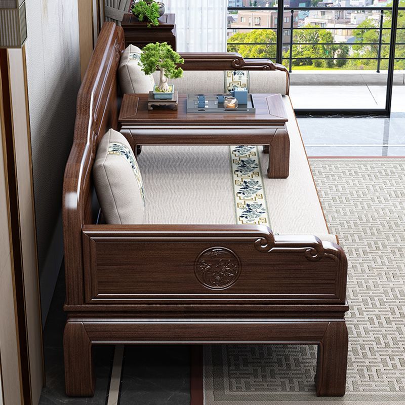 新中式南美紫檀罗汉床全实木小户型客厅两用款禅意沙发床炕几组合