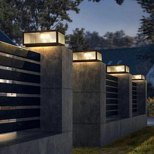 外头柱头灯灯LED太阳能景观灯围户柱墙灯别墅庭院花防水大门园柱