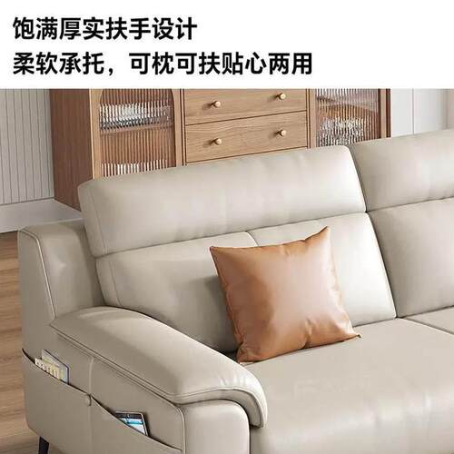 奢意式极3232*简客厅小户型家用真皮沙发轻直排形一字现艺代简约