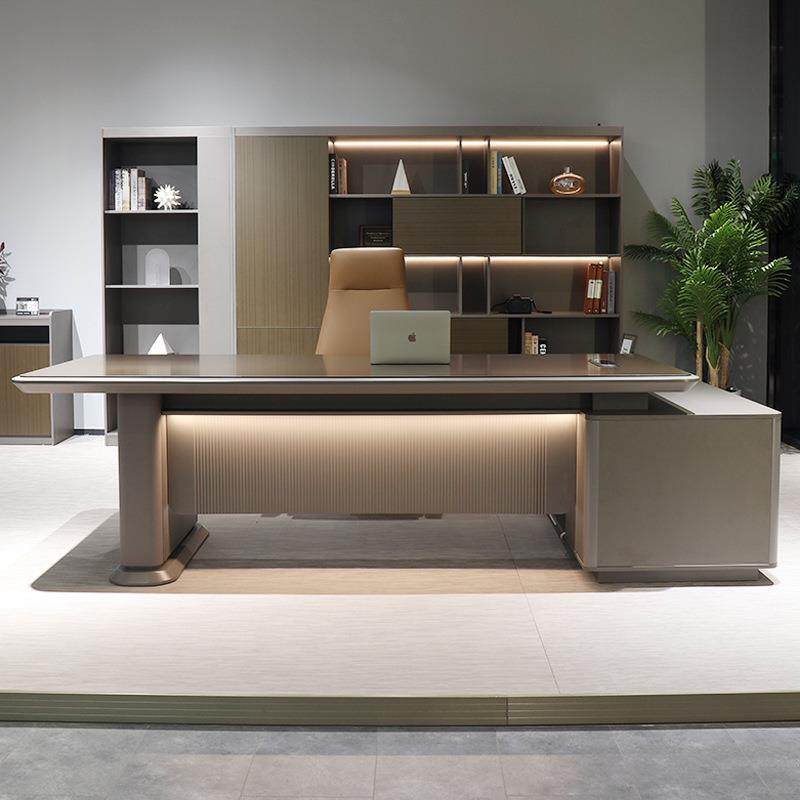 新款色现代简桌大约高级办公室老板YYY商务灰组合办公室班台