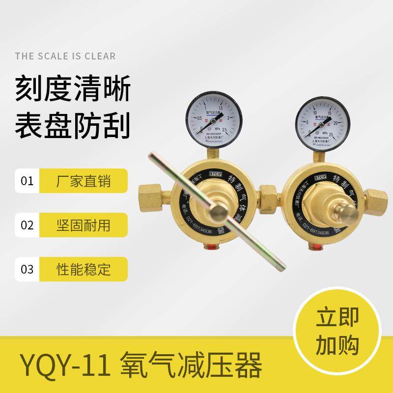 双级式减压器YQY-11 2.5*25 氧气减压器 上海牌减压阀 调压阀