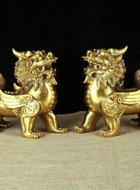 铜貔貅摆件单角貔貅 家居客厅饰品摆件开业礼品