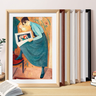 简约木质相框挂墙4K8画框空框装裱海报16寸20照片a34拼图框架定制