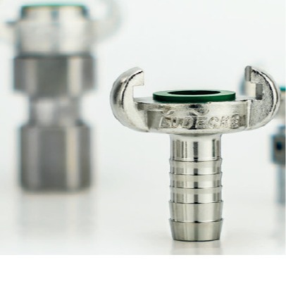 德国LUDECKE进口不锈钢羊角软管接头EKS耐腐蚀铸铁耐喷砂管插座