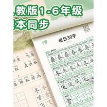 。一年级同步练字帖二三四五六上下册语文小学生点阵减压30字练字