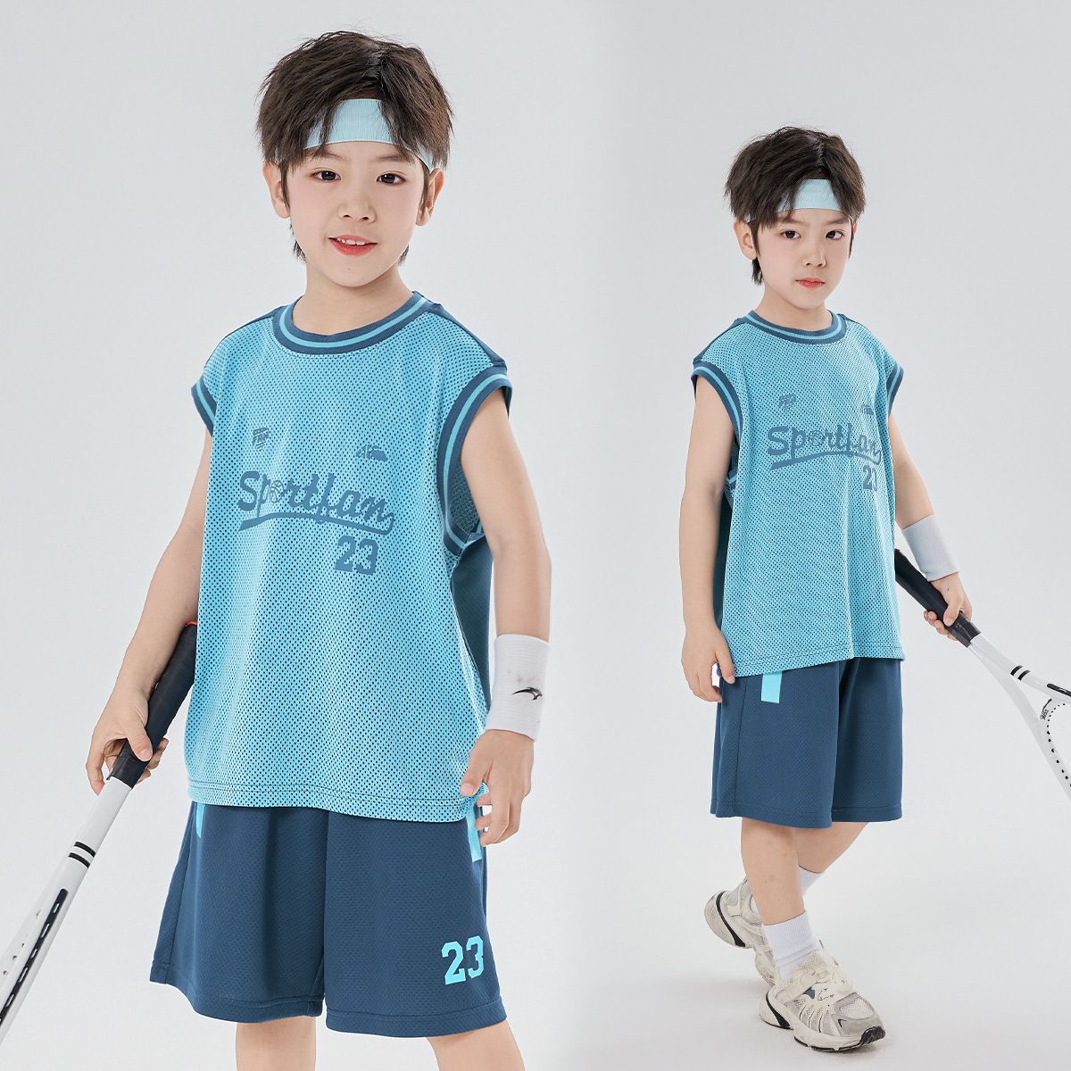 男童篮球服速干套装2025夏季新款中大童无袖背心运动服球衣