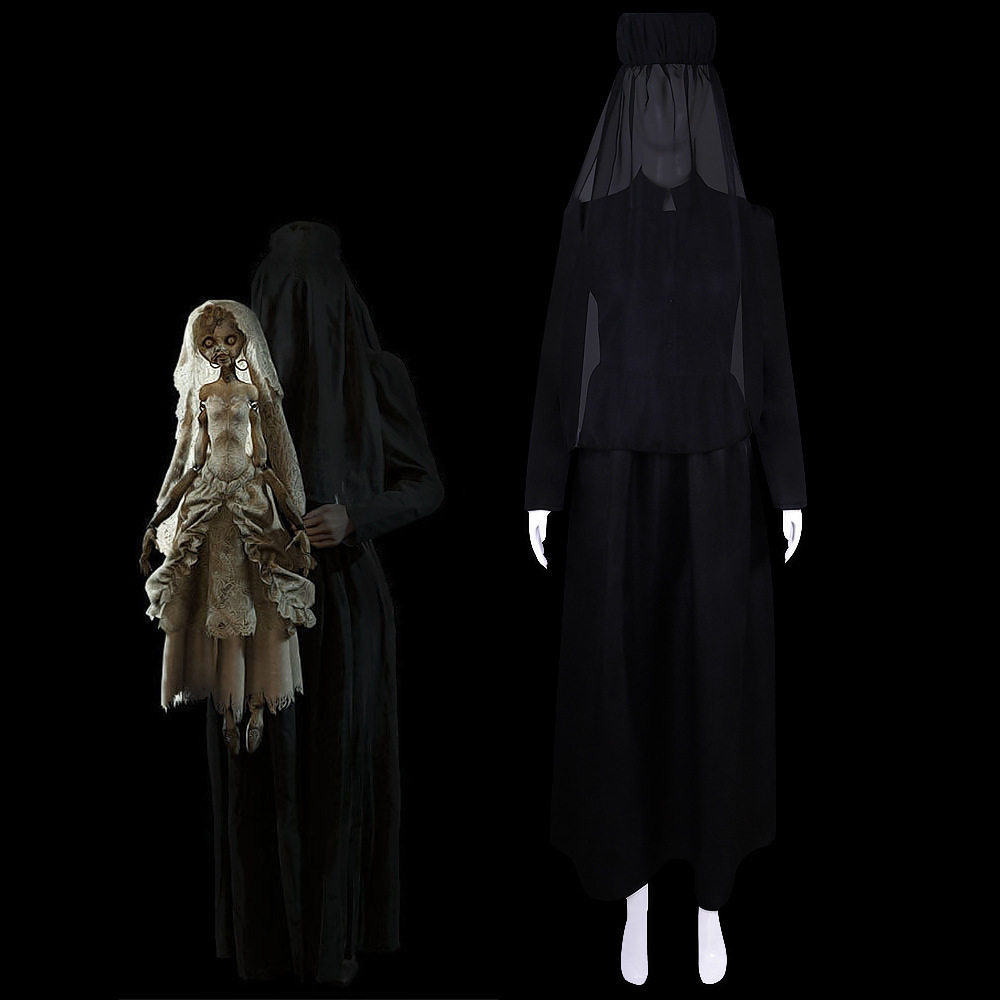 生化危机8.唐娜COS服.贝内文托夫人带面纱修女连衣裙万圣节服装