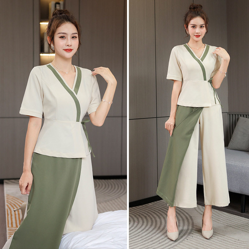 美容院美容师养生馆服装气质足浴技师工作服高端酒店泰式按摩工衣