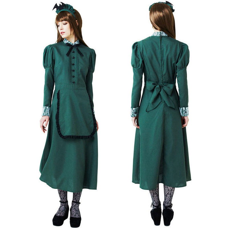 万圣节cosplay服装蕾丝高领蝙蝠女仆装连衣裙个性哥特风裙西洋装