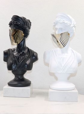 欧式家居饰品摆件面具人装饰品客厅玄关边几售楼部展厅雕塑摆设品