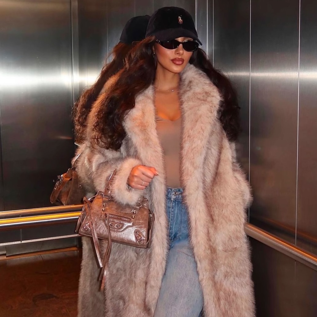 斯拉夫辣妹环保皮草毛毛外套